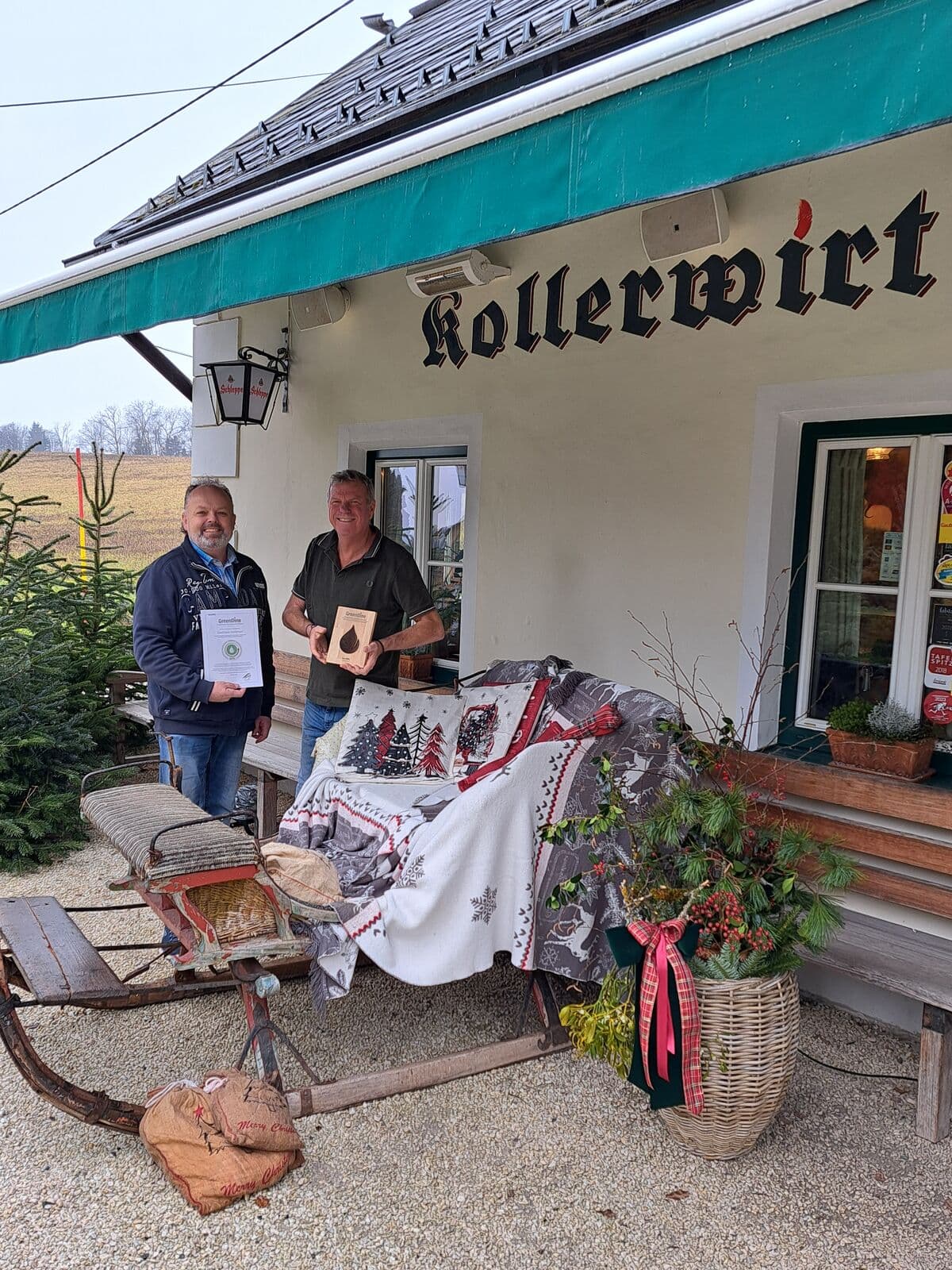 Übergabe des GreenDine-Gütesiegels an Kollerwirt